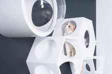 画像をギャラリービューアに読み込む, 【猫用】キャットステップ MYZOO-六角ハウス(ホワイト)