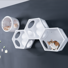 画像をギャラリービューアに読み込む, 【猫用】キャットステップ MYZOO-六角ハウス(ホワイト)
