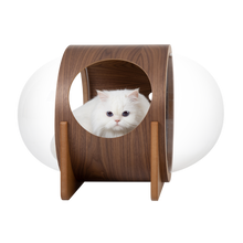 画像をギャラリービューアに読み込む, 【猫用】 ベッド MYZOO-宇宙船ALPHA（ウォールナット素材）
